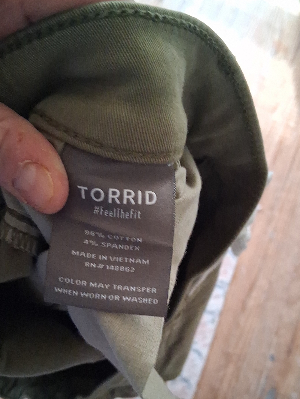 Olive Green Drawstring Capri - Picture 5 of 8